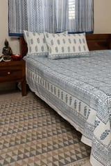 Sootisyahi 'Cuckoo' Handblock Printed Cotton Bedsheet