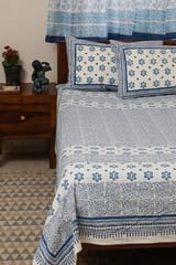 Sootisyahi 'Dream of Stars' Handblock Printed Cotton Bedsheet