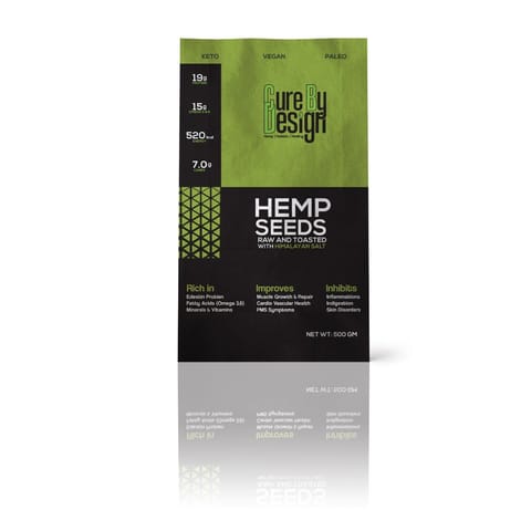 Cure By Design Hemp Seed Toasted with Pink Salt for Nutrition