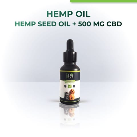Cure By Design Hemp Oil with 500mg CBD(hemp seed oil) for Pets