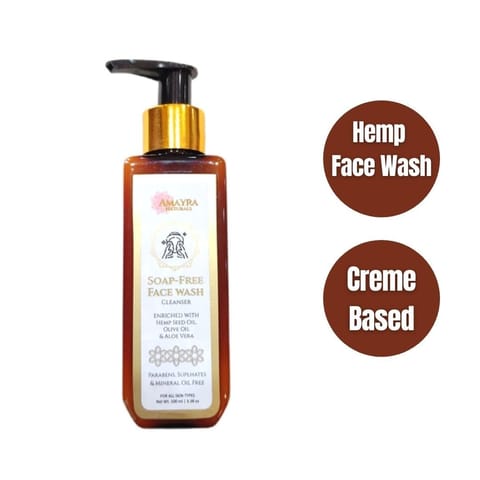 Amayra Naturals Soap-Free | Hemp & Aloe Face Wash Cleanser ‚100ml