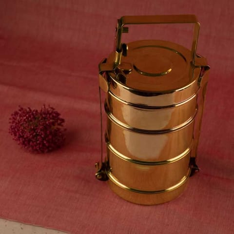 P-Tal-Brass Tiffin Box (3 tier)