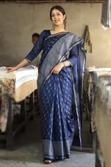 Sootisyahi - Handblock Print Chanderi Silk Saree