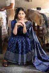 Sootisyahi - Handblock Print Chanderi Silk Saree