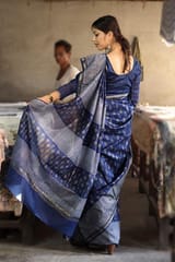 Sootisyahi - Handblock Print Chanderi Silk Saree