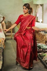 Sootisyahi - Handblock Print Chanderi Silk Saree