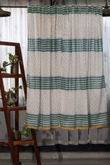 SootiSyahi 'Good Vibes' Handblock Printed Cotton Window Curtain