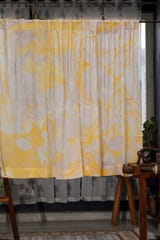 SootiSyahi 'Dreaming Yellow' Handmarble Printed Cotton Window Curtain