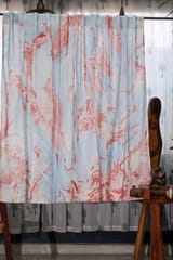 SootiSyahi 'Dreaming Sky' Handmarble Printed Cotton Window Curtain