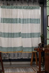 SootiSyahi 'Good Vibes' Handblock Printed Cotton Window Curtain