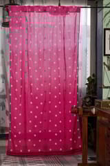 SootiSyahi 'Pink Glow' Handblock Printed Cotton Door Curtain