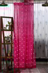 SootiSyahi 'Pink Glow' Handblock Printed Cotton Door Curtain