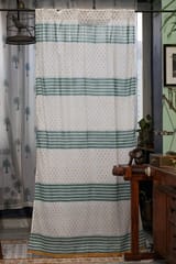 SootiSyahi 'Good Vibes' Handblock Printed Cotton Door Curtain