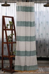 SootiSyahi 'Good Vibes' Handblock Printed Cotton Door Curtain