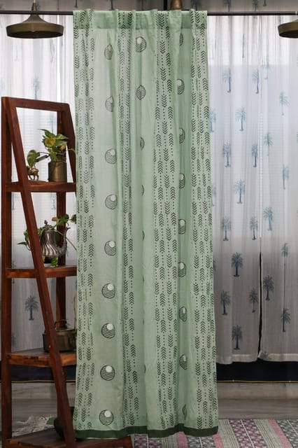 SootiSyahi 'Pastel Dreams' Handblock Printed Cotton Door Curtain