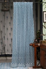 SootiSyahi 'Climbing Lotus' Handblock Printed Cotton Door Curtain