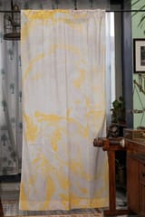 SootiSyahi 'Dreaming Yellow' Handmarble Printed Cotton Door Curtain