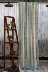 SootiSyahi 'Floral Creepers' Handblock Printed Cotton Door Curtain