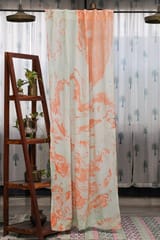 SootiSyahi 'Coral Dreams' Handmarble Printed Cotton Door Curtain