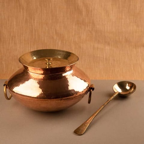 P-Tal-Copper Patili &  Brass Karchi (Ladle)