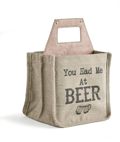 Mona B Upcycled Canvas Beer 6 Pack Carrier, Caddy, Holder, Tote, Basket, Bottle Holder: You Had Me