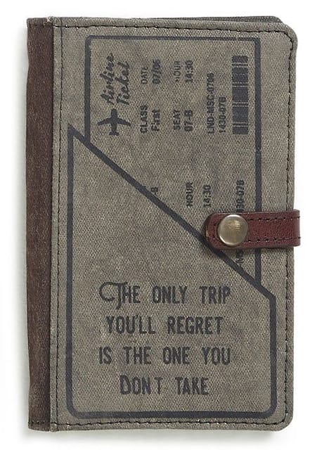 Mona B Upcycled Canvas Trip Regrets Passport Wallet