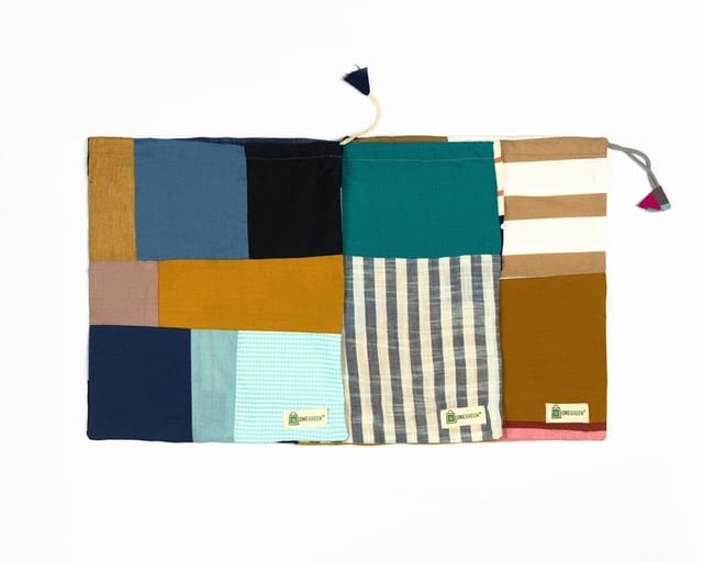 UMW - Upcycled Patchwork Packaging with Branding Labels (Pack 0f 100)