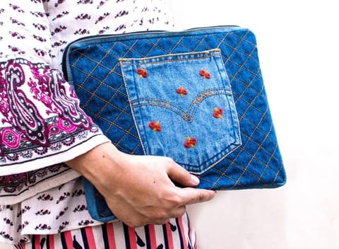 Use Me Works-Upcycled Denim Ipad/Kindle Sleeve