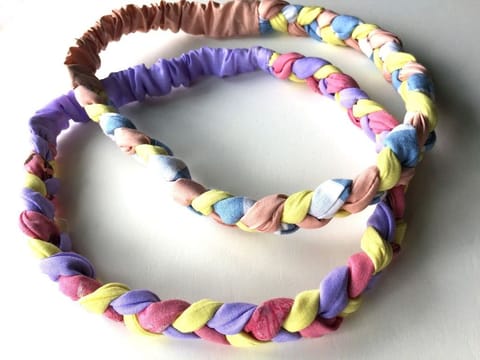 Use Me Works-Hand Braided Rainbow Hairbands (Set of 2)