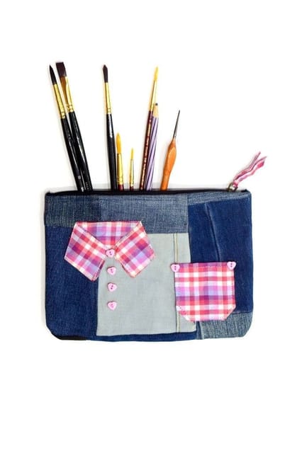 Use Me Works-Denim Vanity Pouch