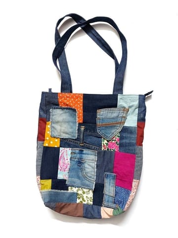 Use Me Works-Colorful grid Tote Bag