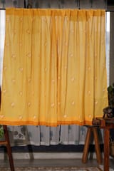 SootiSyahi 'Pastel Lotus' Handblock Printed Cotton Window Curtain