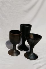 Terracotta by Sachii 'Flute' Longpi Black Pottery Wine Glass