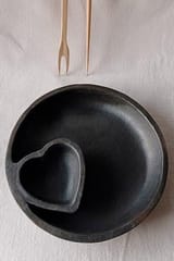 Terracotta by Sachii "Longpi Black Pottery Chip-n-Dip or Momo Platter"
