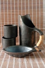 Terracotta by Sachii "Longpi Black Pottery Snacks & Beverage Serving Set"