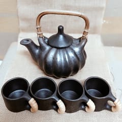 Terracotta by Sachii "Longpi Black Pottery Pumpkin Teaset"