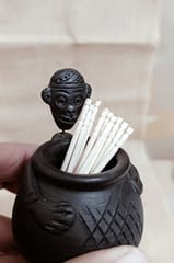 Terracotta by sachii-Nizamabad Collection 'Oh Man' Toothpick Holder