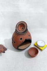 Terracotta by Sachii \Kutch Painted Pottery Diffuser Lamp Unglazed