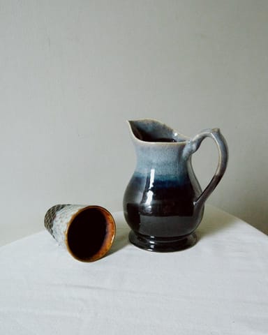 Vata Living-Stoneware Indigo Jug & Tumbler Set
