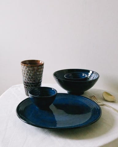 Vata Living-Stoneware Indigo Katori