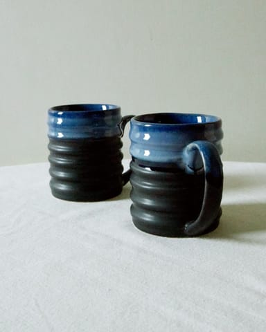 Vata Living-Stoneware Indigo Mugs