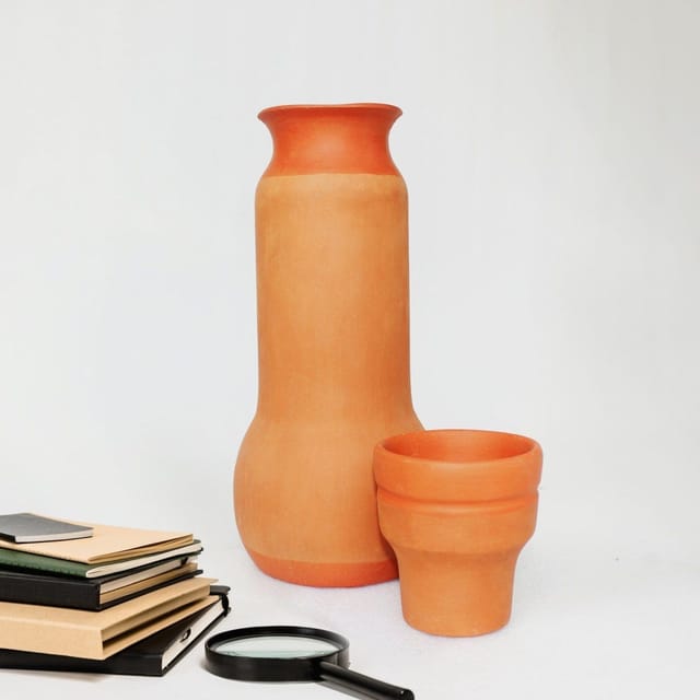 Craftlipi-Terracotta Water Bottle : BULB  1 Lt