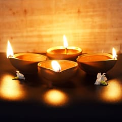 Craftlipi-Heart Shape Diya : Diwali Special - Set Of 12 Diyas & Cotton Wicks