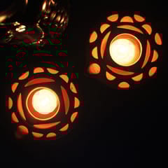 Craftlipi-QUEEN DIYA Candle Holder Set of 2 + 12 HD Candles FREE