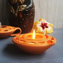 Craftlipi-QUEEN DIYA Candle Holder Set of 2 + 12 HD Candles FREE