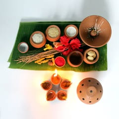 Craftlipi-PUJA KIT : Assorted Combinations of Terracotta Products