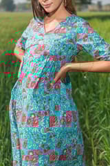 Sootisyahi 'Misty Blush' Azofree Handblock Printed Pure Cotton Dress