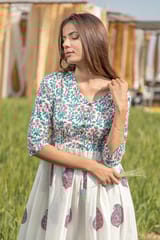 Sootisyahi 'Paisley in the Garden' Azofree Handblock Printed Pure Cotton Dress