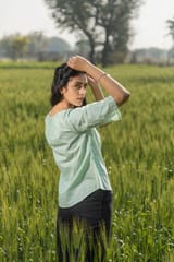 Sootisyahi 'Valley Breeze' Azofree Handblock Printed Pure Cotton Crop Top
