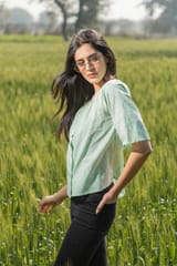 Sootisyahi 'Valley Breeze' Azofree Handblock Printed Pure Cotton Crop Top
